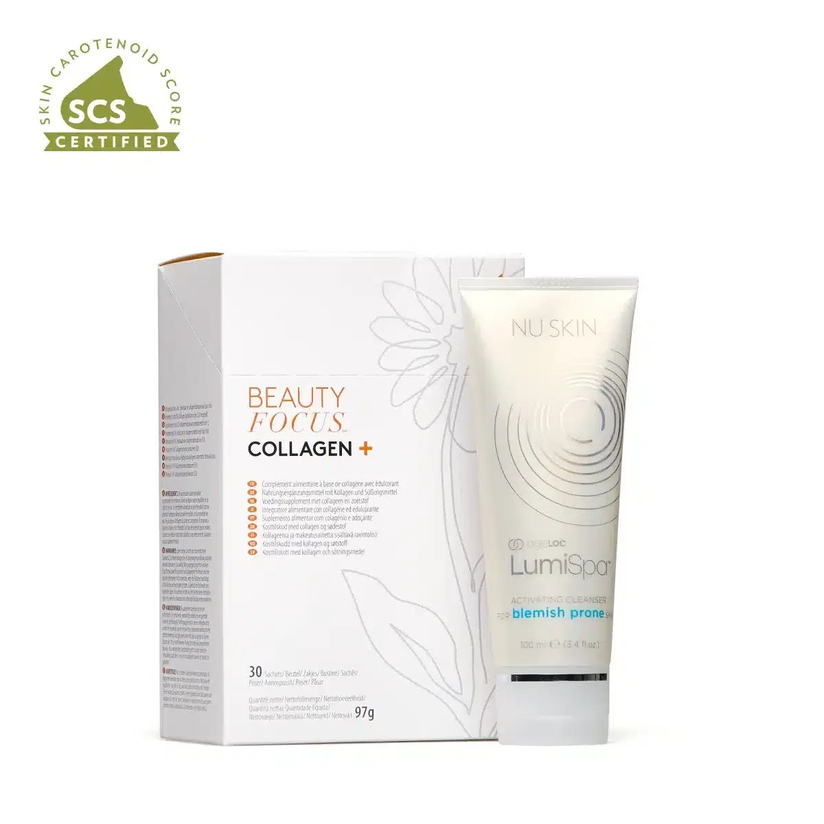 Collagen+ ja LumiSpa Cleanser Kit (Suomi) - Epäpuhtauksiin taipuvaisen iho