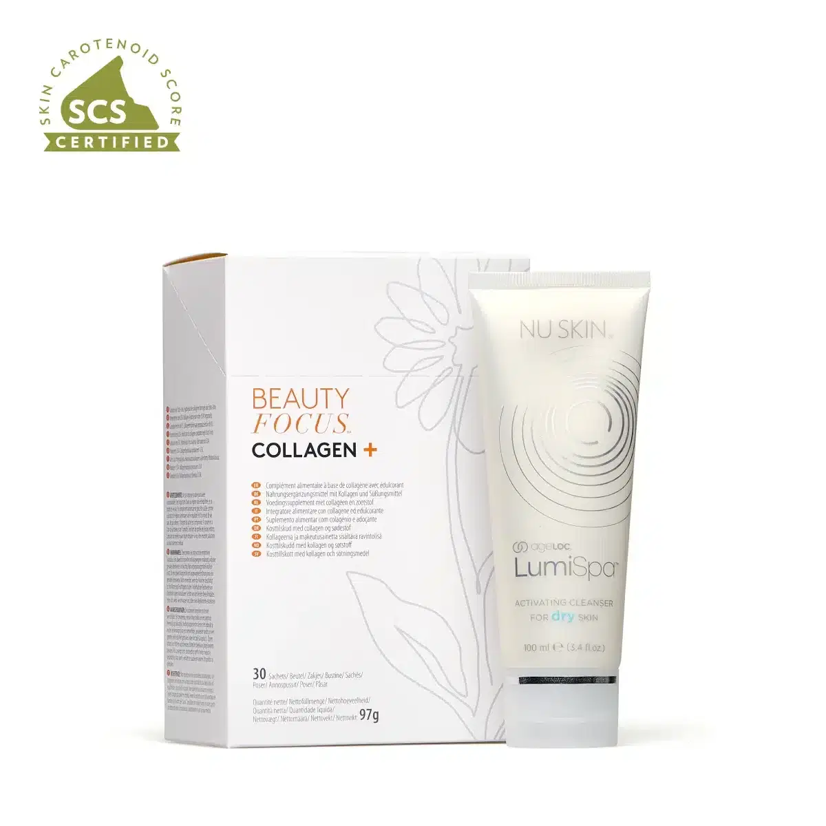 Collagen+ ja LumiSpa Cleanser Kit (Suomi) - Kuiva iho